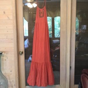 Burnt orange maxi dress